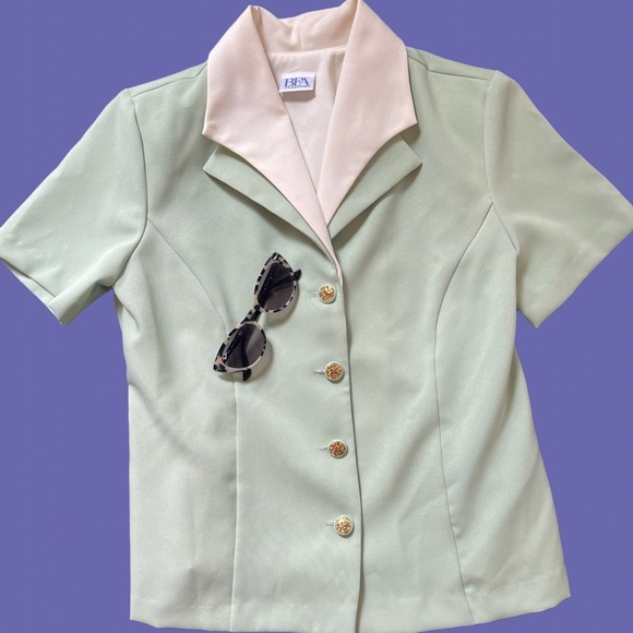 60/70s Mint Mod Shirt - Picture 1 of 5